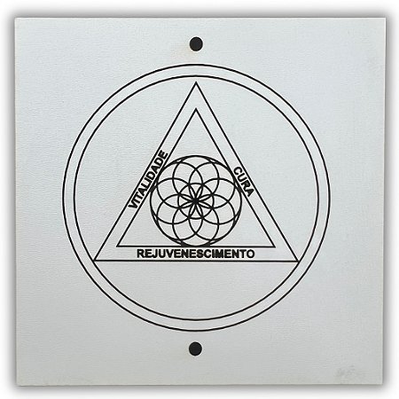 Gráfico Radiestesia MDF 3mm 20x20cm - 065 - Revitalizador dos Chakras - BRANCO