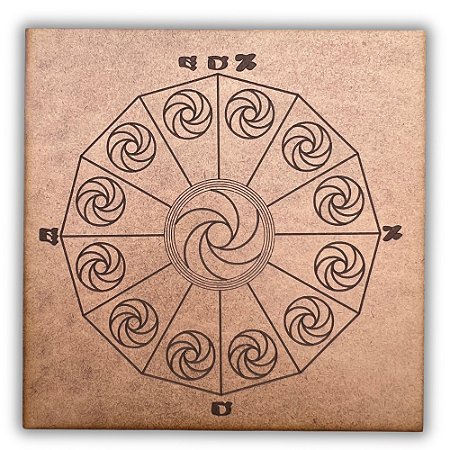 Gráfico Radiestesia MDF 3mm 20x20cm - 067 - Decagono com Diafragma - CRU