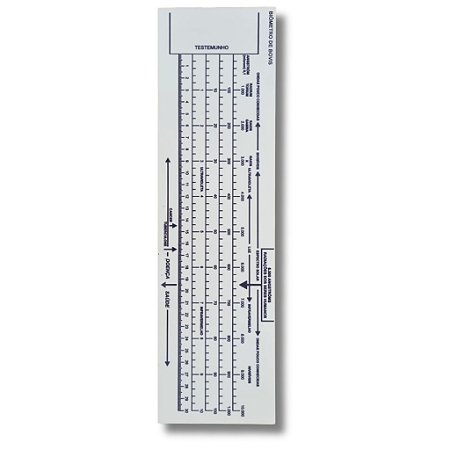 Gráfico Radiestesia 35x10cm MDF BRANCO Biômetro Régua De Bovis