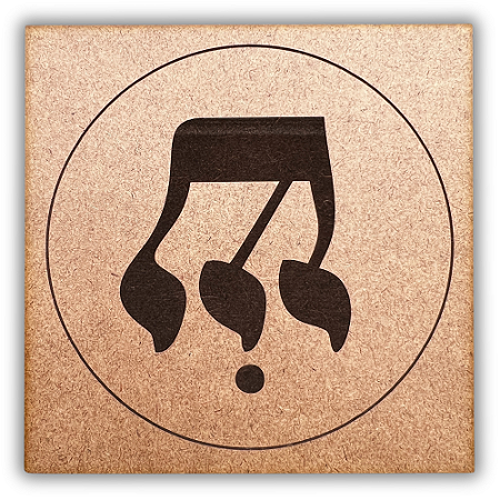 Gráfico Radiestesia MDF 3mm 20x20cm - 082 - Shin com Circulo - CRU