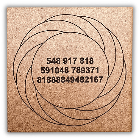 Gráfico Radiestesia MDF 3mm 20x20cm - 083 - Salto Quântico - CRU