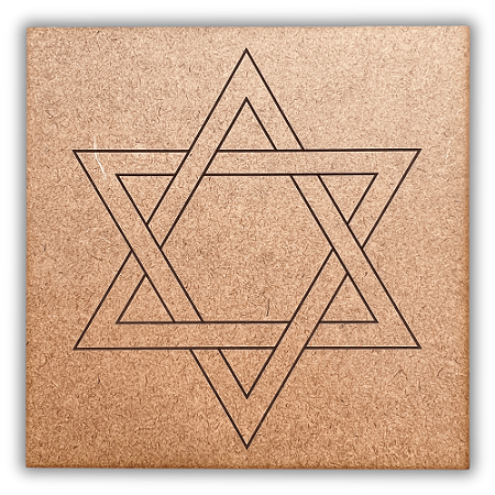 Gráfico Radiestesia MDF 3mm 20x20cm - 086 - Hexagrama - CRU