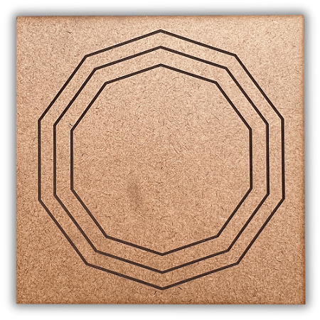 Gráfico Radiestesia MDF 3mm 20x20cm - 087 - Decágono Triplo - CRU