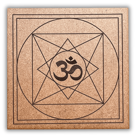 Gráfico Radiestesia MDF 3mm 20x20cm - 091 - Pirâmide Plana com OM - CRU