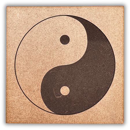 Gráfico Radiestesia MDF 3mm 20x20cm - 104 - Yin Yang - CRU