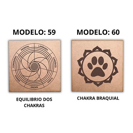 Kit 2 Gráficos MDF CRU 3mm 20x20 Radiestesia Modelos 59 e 60 (Equilibrio dos Chakras e Chakra Braquial)
