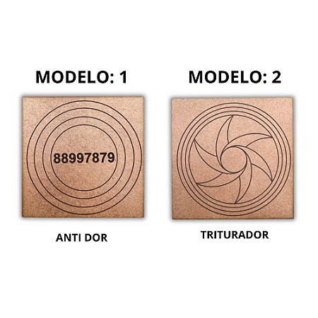 Kit 2 Gráficos MDF CRU 3mm 20x20cm - Radiestesia - Modelos 1 e 2 ( Anti Dor e Triturador)