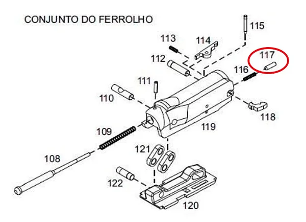 Embolo do extrator esp. CBC mod 586.2 cal.12