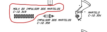 Mola do cão ,  Impulsor Martelo  Boito A-680 A-681 Todos os cal.