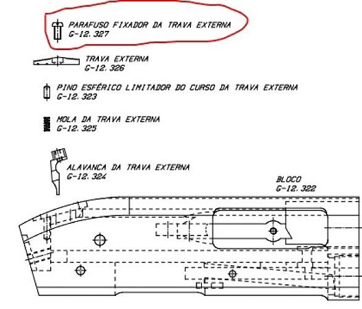 Parafuso fixador da trava se segurança espingarda Boito Pump
