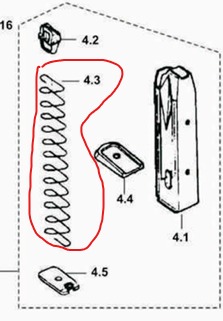 Mola do Carregador PT 938 Taurus