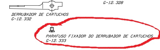 PARAFUSO FIXADOR DO DERRUBADOR DE CARTUCHOS PUMP BOITO