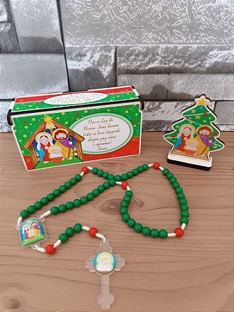 Kit Terço Natal Infantil Madeira