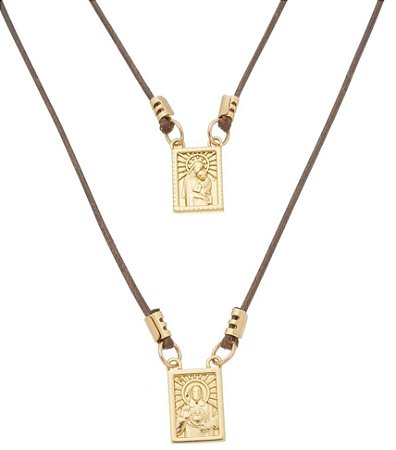 Escapulário Unisex Dourado