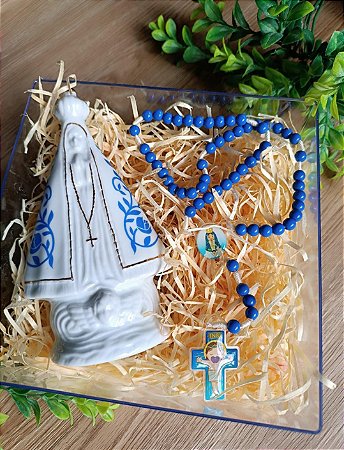 Kit Nossa Senhora Aparecida com Terço Infantil – Fé que Encanta