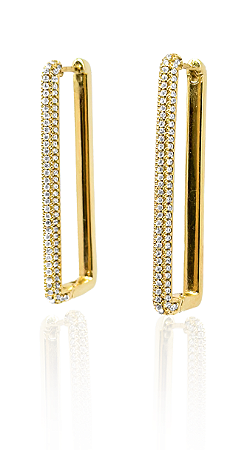 Argola Retangular com zircônias | S1690699