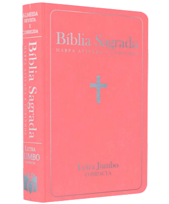 bliblia letra jumbo ARC com harpa  compacta rosa