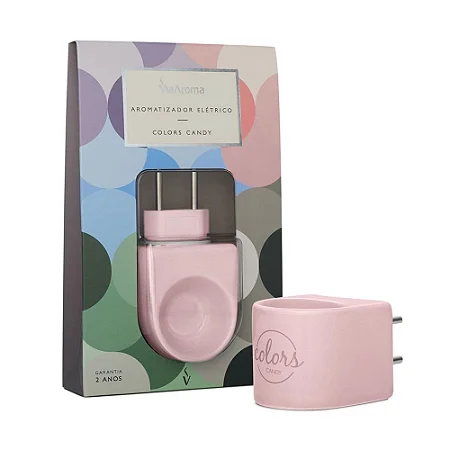 Difusor Aromatizador Elétrico Bivolt Colors Candy Rosa Via Aroma