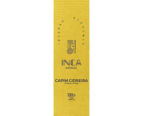 Incenso Capim Cidreira com 4 Varetas Inca Aromas