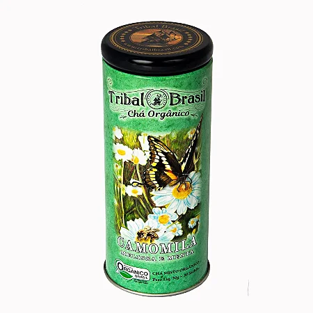 Chá de Camomila, Melissa e Menta Orgânico Lata 30 Sachês Tribal Brasil