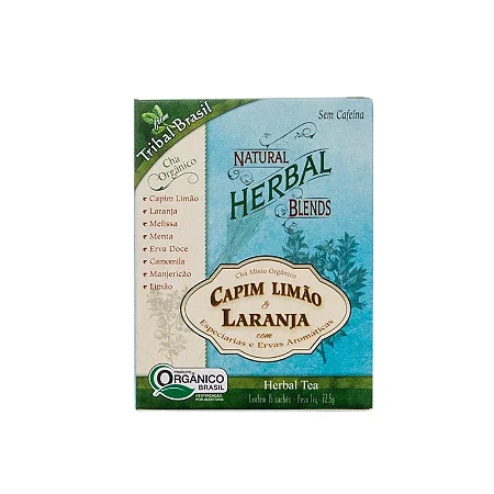 Chá de Capim Limão e Laranja Orgânico Caixa 15 Sachês Tribal Brasil