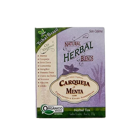 Chá Orgânico de Carqueja e Menta Caixa 15 Sachês Tribal Brasil