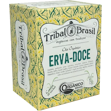 Chá de Erva-Doce Orgânica (Pura) Caixa 15 Sachês Tribal Brasil