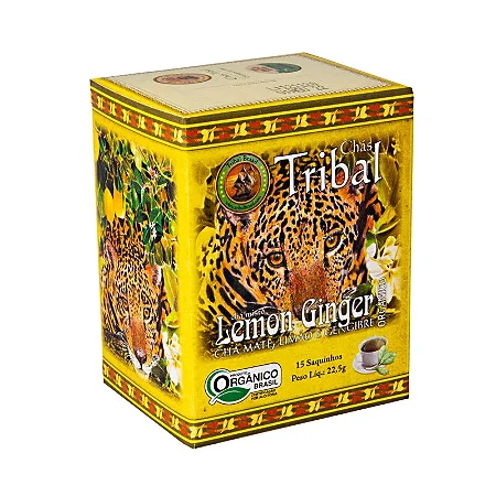 Chá Lemon Ginger Orgânico Caixa 15 Sachês Tribal Brasil