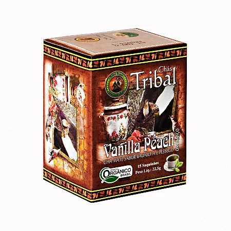 Chá Vanilla Peach Orgânico Caixa 15 Sachês Tribal Brasil