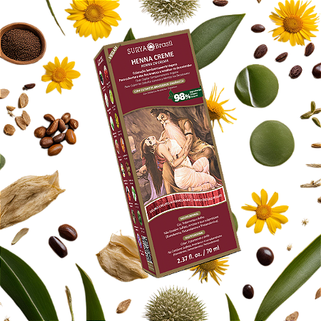 Henna Creme Louro Escuro Avermelhado Surya Brasil - 70ml