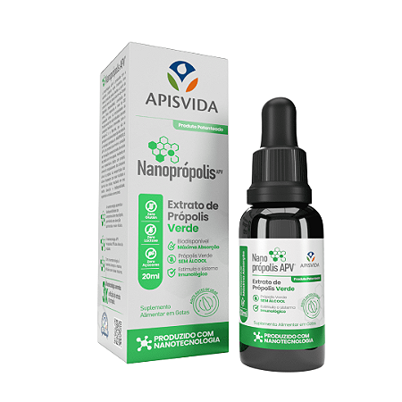 Nanoprópolis Extrato de Própolis Verde Apis Vida - 20ml