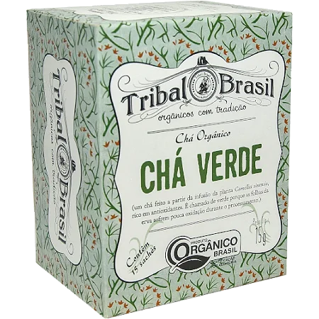 Chá Verde Orgânico (Puro) Caixa 15 Sachês Tribal Brasil