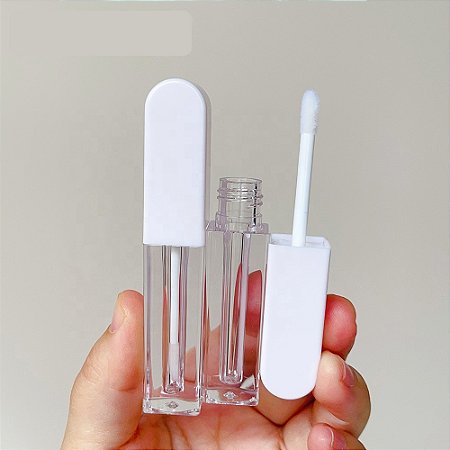 Kit 5 Tubos de Gloss Labial - Tampa Branca - 2Ml (Embalagem Vazia) - Modelo #05
