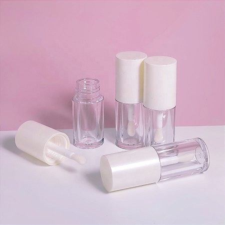 Kit 50 Tubos de Gloss Labial - Tampa Branca - 5Ml (Embalagem Vazia) - Modelo #02