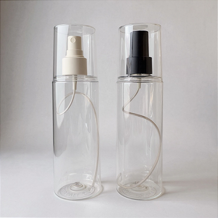 Kit 50 Frascos Para Body Splash com Valvúla e Sobretampa - 200Ml - Pet Cilíndrico Reto