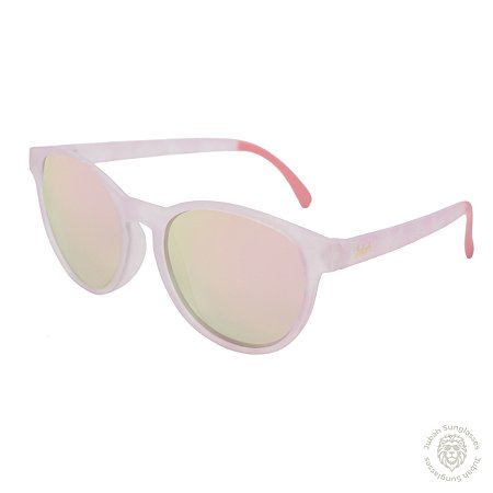 Óculos de Sol Jubah Tribo Transparente e Rosa com Lentes Dourada