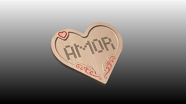 Bordado Ponto Cruz - Coração