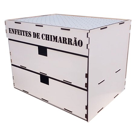 Porta Enfeites De Chimarrão Branco Com Gavetas Mdf 221 Furos