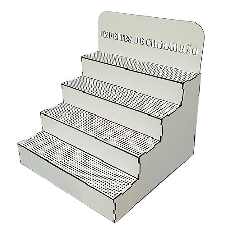 Porta Enfeites De Chimarrão Branco Mdf +2000 Furos 4 Andares