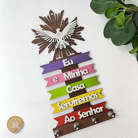 Porta Chave em MDF 15x30: Organização e proteção espiritual para seu lar.
