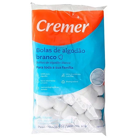 Bolas de Algodão Branco 95G - Cremer