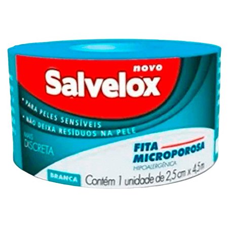 Fita Microporosa Branca Salvelox 2,5cm x 4,5m