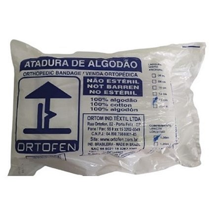 Algodão Ortopédico Ortofen 15cm Rolo Kit 12