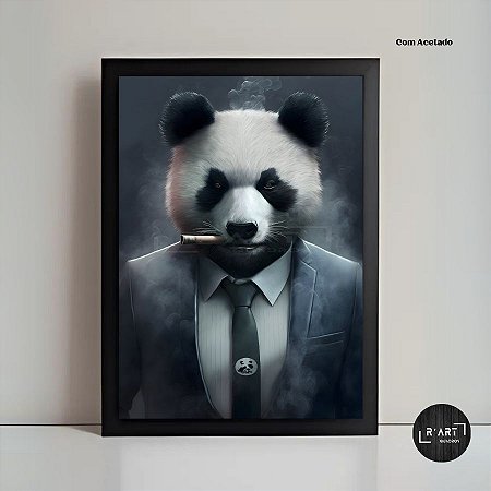 Quadro Decorativo - Panda De Terno - 1 Unidade