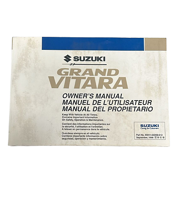 Manual Proprietário Grand Vitara 2.0 16v 1999 - 2003