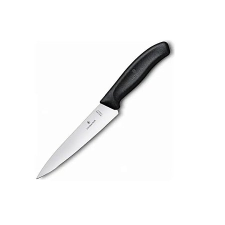 Faca De Cozinha Para Fatiar Swiss Classic 22cm Preta Victorinox
