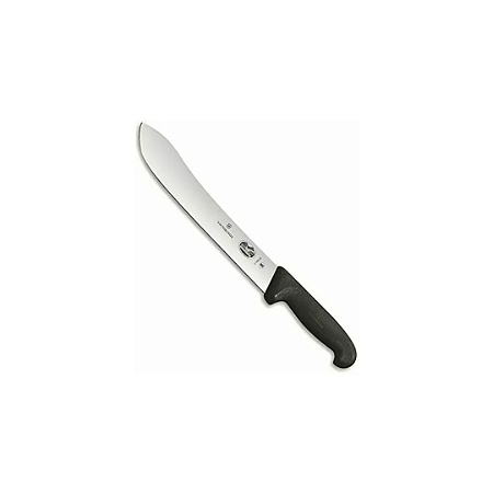 Faca Profissional Para Açougue 40cm Ponta Larga Lâmina 25cm Preta Victorinox