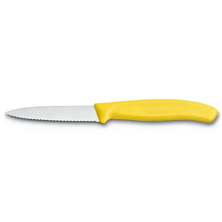 Facas Swiss Classic 8cm Lâmina Serrilhada Amarela Victorinox