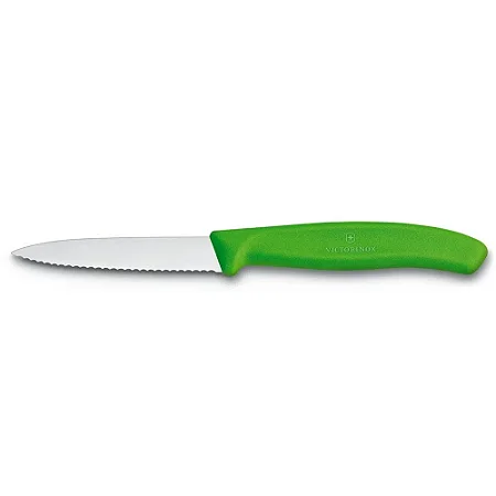 Faca Swiss Classic 8cm Lâmina Serrilhada Verde Victorinox