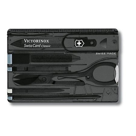Cartão Canivete Swiss Card Classic Preto Translúcido Victorinox
